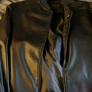 Men's black leather jacket